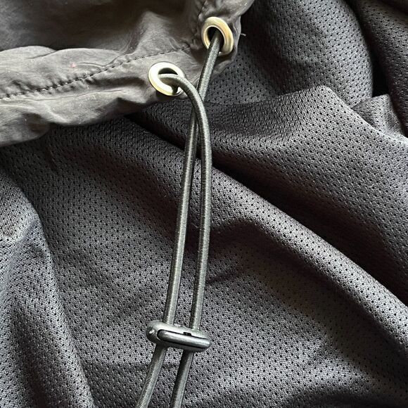 Danielle GUIZIO Hooded Windbreaker Zipper Pocket Black Size S Softshell Festival - Picture 12 of 14